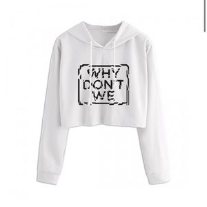 Why Don't We White Cropped Hoodie